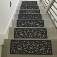 thumbnail image 5 of BinKFF Rubber Stair Mats, Indoor Outdoor Stair Treads Rubber Step Mats, Non Slip Stair Treads Mat, Rubber Scroll Doormat for Outdoor, Indoor, Entrance, Stairs (29" x 9.5"), 5 of 7