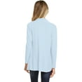 thumbnail image 2 of NYL Womens Long Sleeve Open Front Drape Cardigan - Made In USA, Small, Navy, 2 of 4