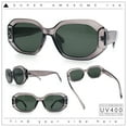 thumbnail image 2 of Womens Luxe Mod Fashion Octagon Beveled Thick Plastic Sunglasses Slate - Black, 2 of 8