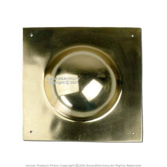 9” 16 Gauge Brass Alloy Roman Square Shield Boss Antiquity Cosplay LARP