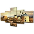 thumbnail image 1 of TISHIRON 5PCS Framed Canvas Wall Art Set,50"x24"Dutch Windmills at Dusk Canvas Art Decor, 1 of 7