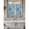 thumbnail image 4 of Navy Blue Starfish Bathroom Window Curtain, Coastal Ocean Summer Sea Nautical Light Filtering Coffee Kitchen Curtains, Bedroom Living Room Curtains 2 Panel 84"x54", 4 of 6