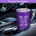 thumbnail image 3 of Inspirational Gifts for Women- Sometimes You Forget You''re Awesome-20oz Stainless Steel Coffee Tumbler,Insulated Tumbler with Lid and Straw,Birthday Gifts for Women,Purple Insulated Coffee Mug, 3 of 6