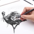 thumbnail image 4 of Crayon à Dessin, Crayon à Charbon, 12Pcs Fine Fabrication pour Peintre Schoool, 4 of 8