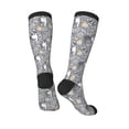 thumbnail image 4 of Daiia Sports Socks Cute Dog And Flowers Printed Novelty Crew Socks for Men Women Knee High Socks Cotton Socks Soft & Breathable Support Unisex Socks, 4 of 9