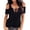 Black, variant on Ymauqau Women's Cold Shoulder Tops Short Sleeve Criss Cross Lace up V Neck T Shirts Party Club Tunic Blouses