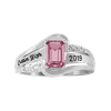 Personalized Emerald Fashion Class Ring in Valadium Stainless Steel, Silver Plus or 10K/14 Gold or White Gold