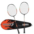 thumbnail image 5 of Carbon Fiber Badminton Racket Set for 2 Players - 26 Inch Lightweight Frame with Slim Shaft, Soft Comfortable Handles, High-Speed Performance, Includes Carrying Bag for Storage & Transport - Orange, 5 of 5