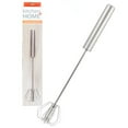 thumbnail image 2 of Kitchen + Home Super Whisk Stainless Steel Rotating Push Whisk Mixer and Milk Frother, 2 of 4