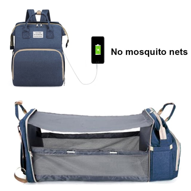 Mochila plegable para mamá, bolsa ligera y portátil para cuna, de gran capacidad, para bebé y Mujer