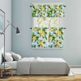 thumbnail image 6 of Summer Lemon Fruit Kitchen Curtains Valances and Tiers Set of 3 White Flowers Leaf Blue Stripes Tier Curtains and Valance with Rod Pocket for Small Windows, 27.5"x24", 6 of 9