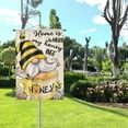thumbnail image 5 of ADALE Home Bumble Bee Gnome Decorative House Flag, Garden Yard Spring Summer Outside Decor, Outdoor Large Burlap Double Sided (Size 12x18in/30x45cm), 5 of 6