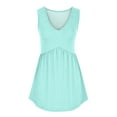 thumbnail image 4 of Spring Tops for Women Tank Tops for Women Fashion Summer V-Neck Sleeveless Solid Casual Tank Top Blouse Womens Clothes under $8, 4 of 9