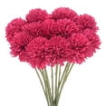 thumbnail image 1 of Uxcell 12 Paquete de Flores de Bola de Crisantemo Artificial de 11 pulgadas Ramo de Seda de Crisantemo Falso para el Hogar Rojo Rosa, 1 of 6