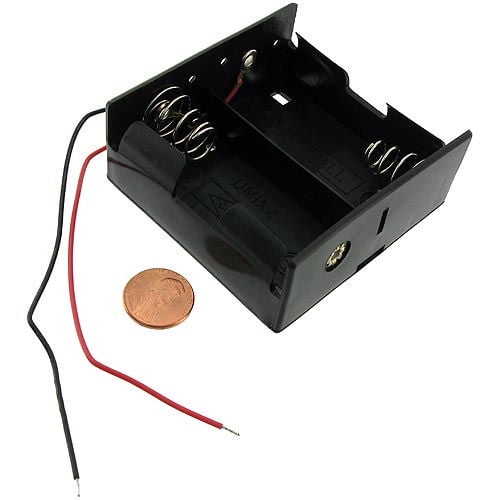 2 x D Battery Holder with Leads 3V