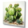 thumbnail image 2 of Designart "Green Cactus Impression in the Desert I" Food & Beverage Wall Art - Traditional Green Fruits Bedroom Canvas Wall Art, 2 of 6
