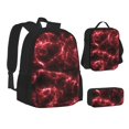 thumbnail image 2 of Naloa Red Line Print Large Capacity Backpack Lunch Bag Pencil Case Combination 3 Piece Set for Student, 2 of 8