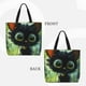 thumbnail image 2 of Fotbe Cute Big-Eyed Black Cat Bolsa Tote con Estampado para Mujer, Bolsos con Cremallera, Bolsa de Hombro Casual de Gran Capacidad con Bolsillos Internos, 2 of 7