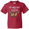 thumbnail image 3 of Inktastic My Great Aunt Loves Me Cute Sloth and Baby Youth T-Shirt, 3 of 5