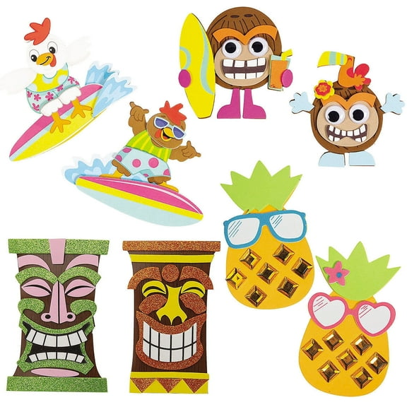Fun Express Luau Magnet Craft Kit Assortment - Makes 48