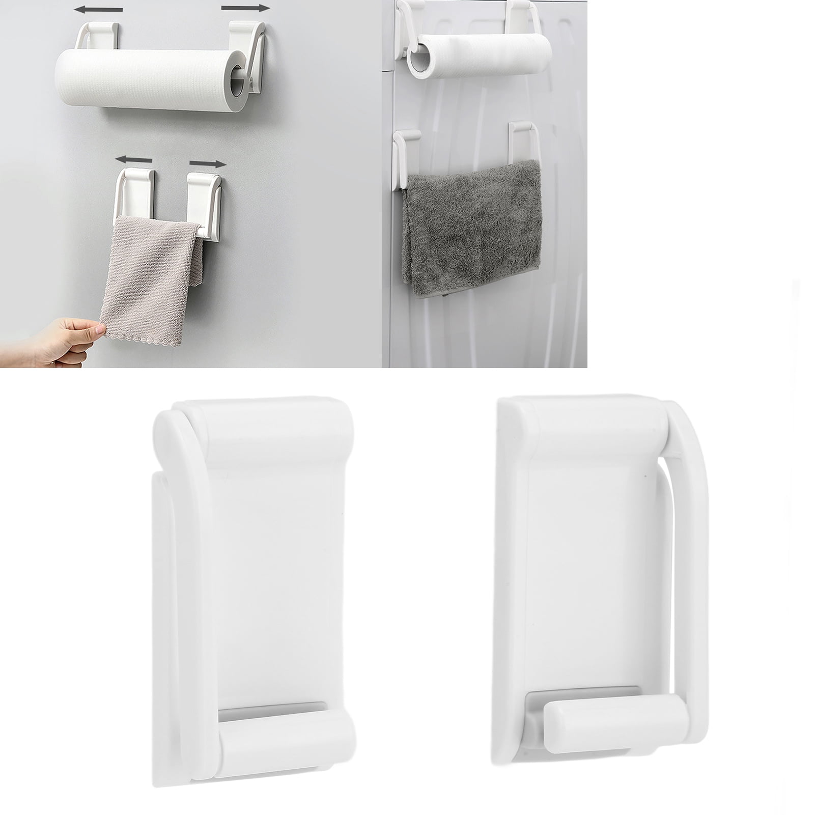 ANGGREK 2pcs Magnetic Paper Towel Rack Adjustable Wall Mounted Paper Roll Holder For Kitchen Salon Refrigerator Salon Hanging Rack Adjustable Magnetic Towel Rack Walmart