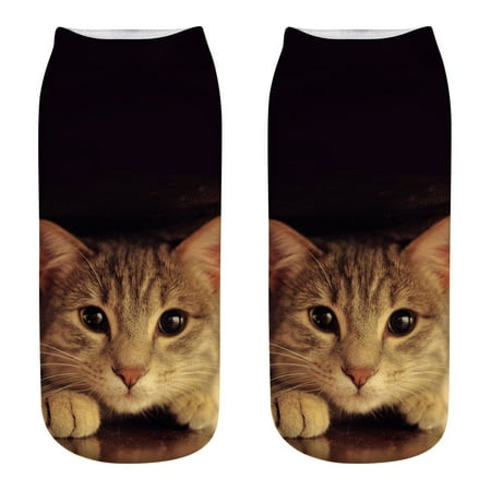 

Follure Ladies short sock long socks high socks Cat Printed Crew Socks 3D Sublimated Elastic Novelty Crazy Cool Socks For Gifts Multicolor Free size