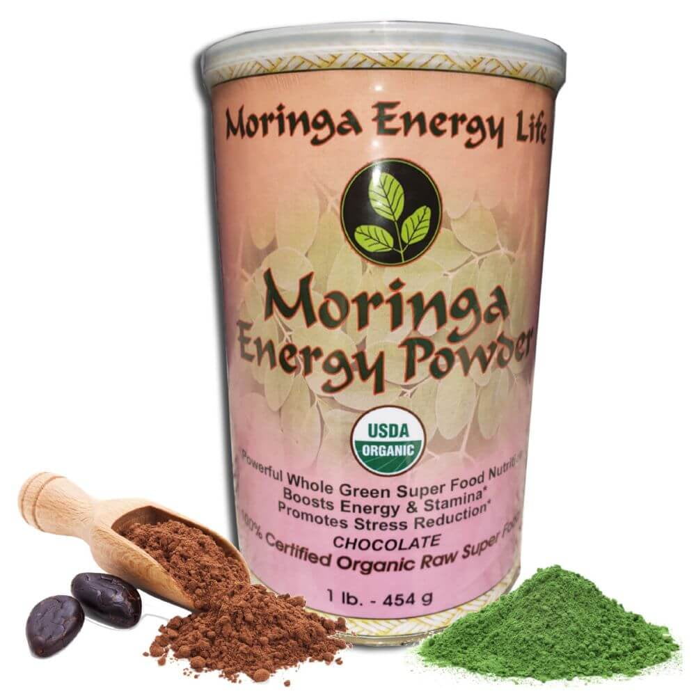 Moringa Energy Powder (1 lb) with Chocolate, Amla Fruit, Ashwagandha