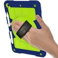thumbnail image 6 of ELEHOLD Rugged Case for iPad 9th/ 8th/ 7th Generation 10.2 inch (2021/2020/2019), Heavy Duty Shockproof Cover with 360° Rotation Handstrap Kickstand Detachable Shoulder Strap Pencil Holder,Navy Green, 6 of 7