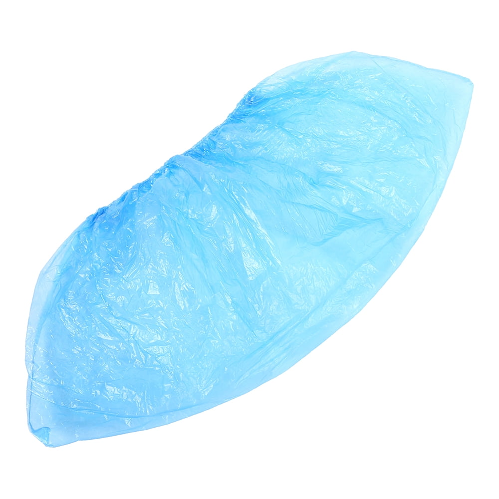 100-300 Disposable Shoe Covers Plastic Overshoes Blue Floor Boot Protector Cover 