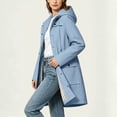 thumbnail image 5 of CFLVAEK Long Raincoat for Women Waterproof Lightweight Hooded Rain Jackets Drawstring Waisted Outdoor Hiking Windbreaker Light Blue L, 5 of 10