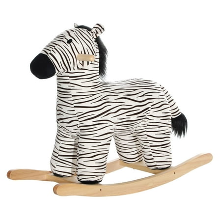 Zebra Rocking Horse for Toddlers with Sound - 2-4 Years - Black Ride On Toy