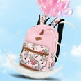 thumbnail image 7 of Matching Floral Backpack Purse Set - Travel Bundle with Crossbody Bag and Pencil Case Adult Gift Combo(Pink), 7 of 7