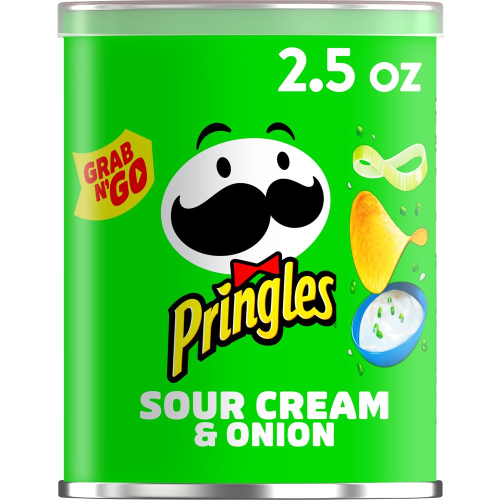 Pringles Potato Crisps Chips, Sour Cream and Onion, Grab N' Go, Snacks
