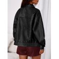 thumbnail image 4 of Abrigo PRETTYGARDEN Chaqueta Bomber de Cuero Sintético Negra XL, 4 of 8
