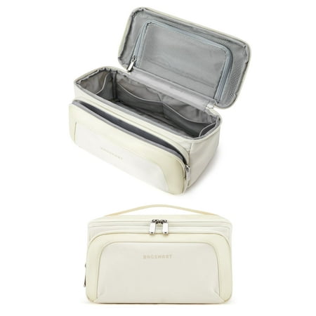 BAGSMART Toiletry Bag for Men, Wide Opening Travel Bag for Toiletries, Dopp Kit Water Resistant Shaving Hygiene Bag for Bathroom Shower, Toiletries Accessories,Travel Essentials，Cream
