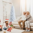 thumbnail image 4 of Gymax 5 FT Artificial Pencil White Christmas Tree Leafy Unlit Slim Xmas Tree, 4 of 10