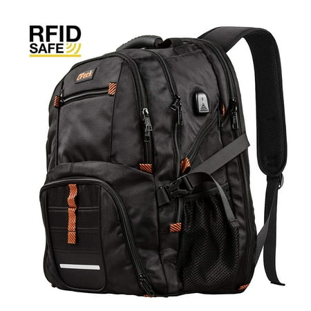 - Extra Large Backpack,TSA Friendly Durable Travel Backpack with USB Charging Port/Headphones Hole for Men&Women, Anti Theft&Secure, Water-Resistant Big Business College School Bag Fits 17