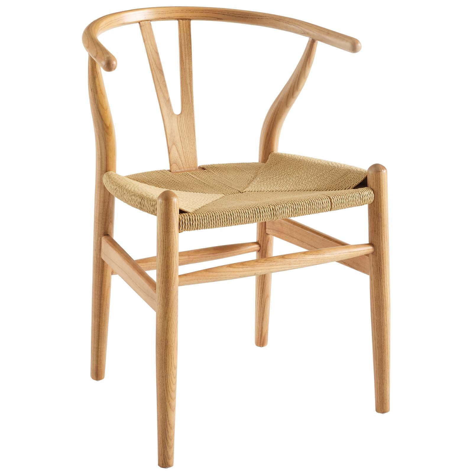 Natural Wood Wishbone Armchair with Eco-Friendly Paper Rope Seat