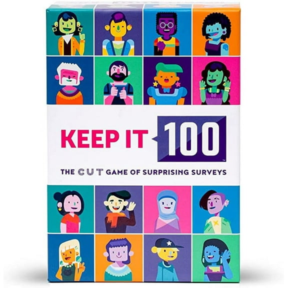 Keep It 100: The Adult Party Game of Surprising Surveys | Social Intelligence Guessing Game | How Well Do You Know Your Friends Card Game for Adults by Cut