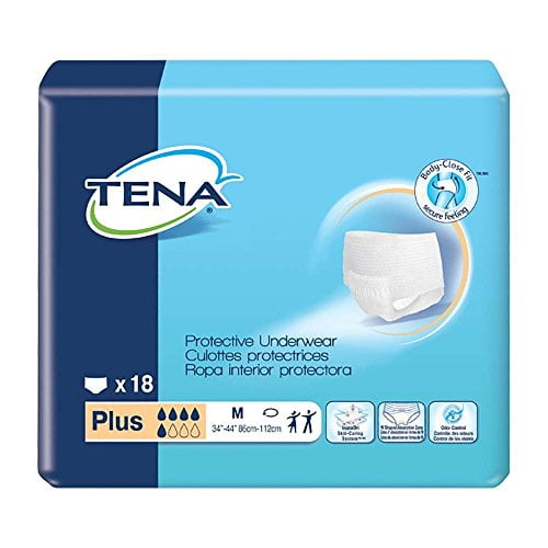 TENA Sous-Vêtements de Protection, Plus Capacité d'Absorption, TENA Prtv Undrwr Pl Med, (1 Pack, 18 Unité)