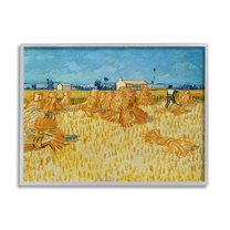 Harvest In The Provence Van Gogh Scenery Landscape Painting Gray Framed Art Print Wall Art