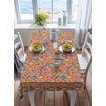thumbnail image 3 of Beige Grey Floral Boho Rectangle Tablecloth, Vintage Ethnic Tribe Abstract Art Waterproof & StainResistant Tablecloth, Washable Oil-proof Table Cover for Dining/Party/Wedding/Camping/Buffet 52x70 In, 3 of 9