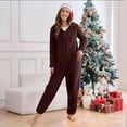 thumbnail image 2 of qolati Family Christmas Onesie Adults Christmas Pajamas Jumpsuit Xmas Ears Hoodies Rompers Flannel Matching Sleepwear Hooded Warm Loungewear, 2 of 6
