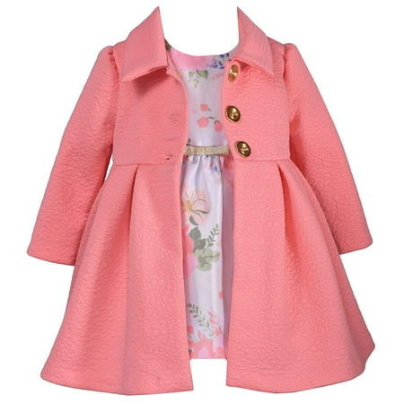 

Bonnie Jean Girl s Spring Easter Dress and Coat Set for Baby Toddler and Little Girls Coral 18 Months