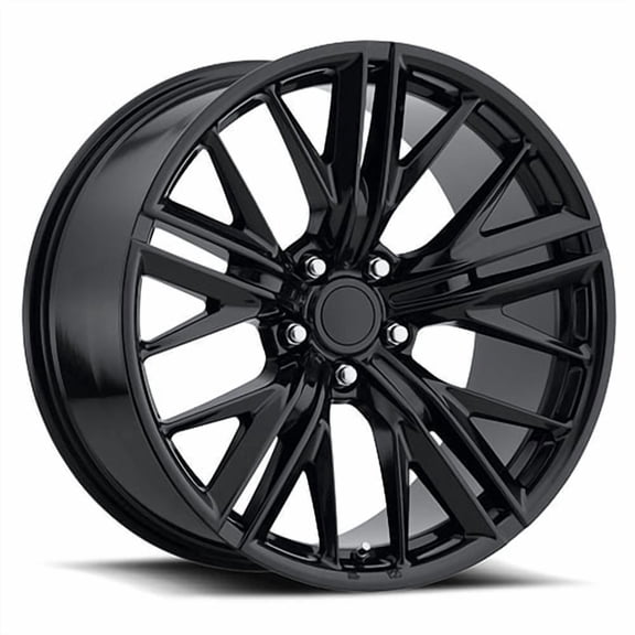 New 20x10 Inch Wheel for ZL1 Camaro FR 28 Style 20 inch Gloss Black Alloy Rim 5x120.65 Bolt-Pattern 32mm Offset - Factory Reproduction Wheel