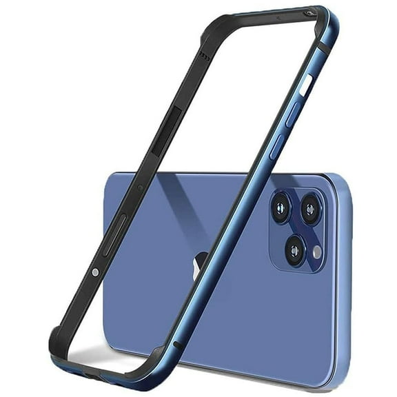 Dteck for iPhone 15 Plus Metal Bumper Case, Shockproof Metal Frame Armor with Soft Inner Bumper Frame Slim No Back Excellent Heat Dissipation Wireless Charging Raised Edge Protection,Darkblue