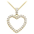 thumbnail image 2 of LoveBrightJewelry 14K Yellow Gold Floating Heart Cubic Zirconia Pendant Necklace 0.35 CT CZ, 2 of 6