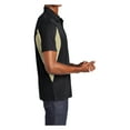 thumbnail image 3 of Mens Side Blocked Polyester Micropique Sport-Wick Polo Black/ Vegas Gold X-Small, 3 of 7