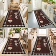 thumbnail image 4 of 2'x6' Rug Runners for Hallways Kitchen, Coffee Time Non Slip Entryway Beside Floor Carpet Runner, Vintage Farmhouse Coffee Beans Black Plaid Washable Laundry Room Bedroom Throw Rugs Mat, 4 of 8