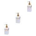 thumbnail image 2 of Ruiboury Distributeur de Savon en Résine Réutilisable pour Table Cuisine Douche Shampoing Salle de Bain Blanc Or 500ml 3Ensemble, 2 of 6
